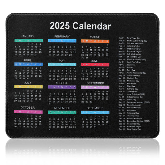 2025 Calendar Mouse Pads For Desk 2025 Mouse Pad Calendar Mouse Mat 2025 Calendar With Holiday Mouse Pad Gaming Rectangle Mousepad Non-Slip Rubber Desk Mat Rubber Base For Computers Laptop Mouse