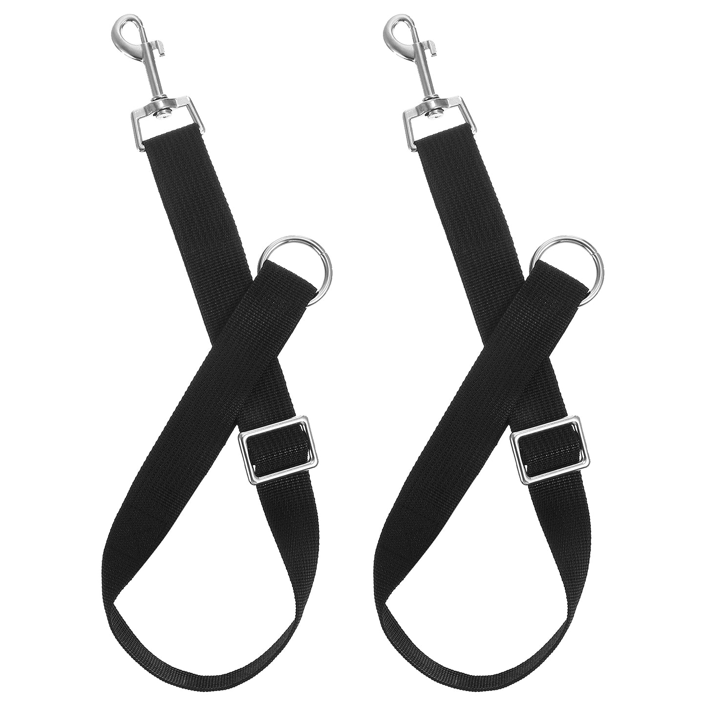 2 Pcs Horses Blanket Straps Horse Bucket Strap Hangers Adjustable Nylon Straps up to 28.74 Inches for Hanging Hay Nets Water Buckets Horse Outdoor Feeders Supplies Stainless Steel Black