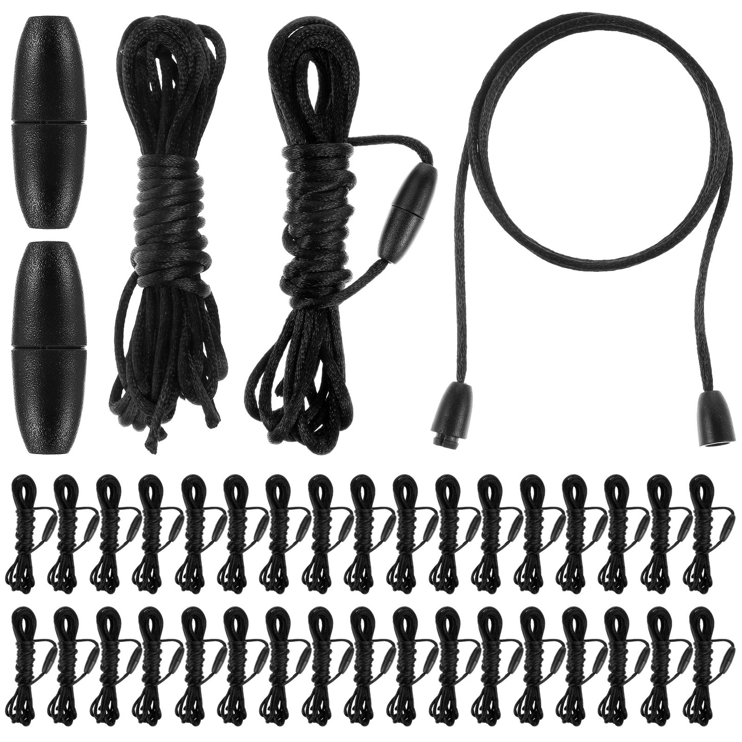 35 Pack Lanyard String with Breakaway Clasps Buckle, Nylon Necklace Cord Black Necklace String Rope Replacement Breakaway Lanyard String Kit for DIY Bracelet Necklace Pendants Jewelry Making