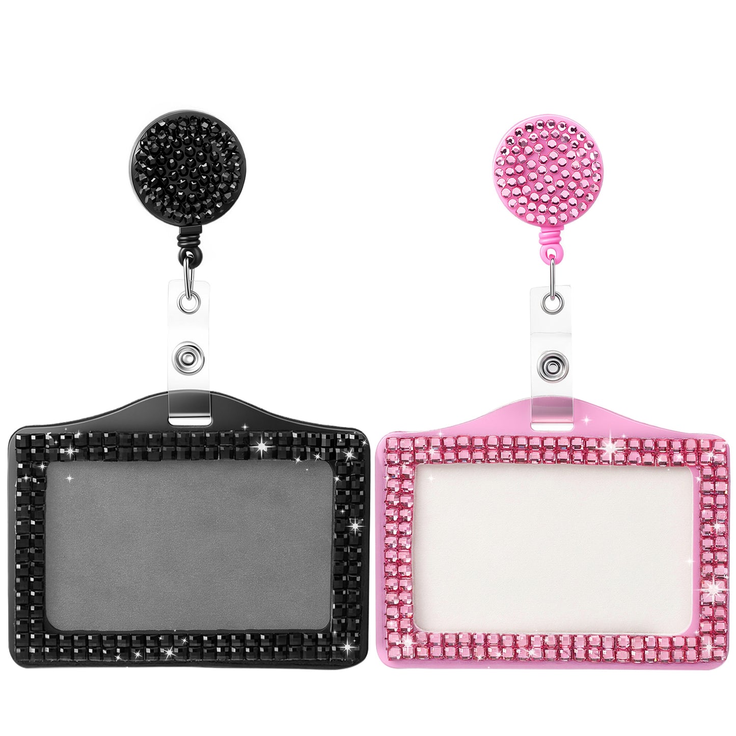 Ymapinc ID Card Holders，2-PCS Horizontal Protection Card-Holder