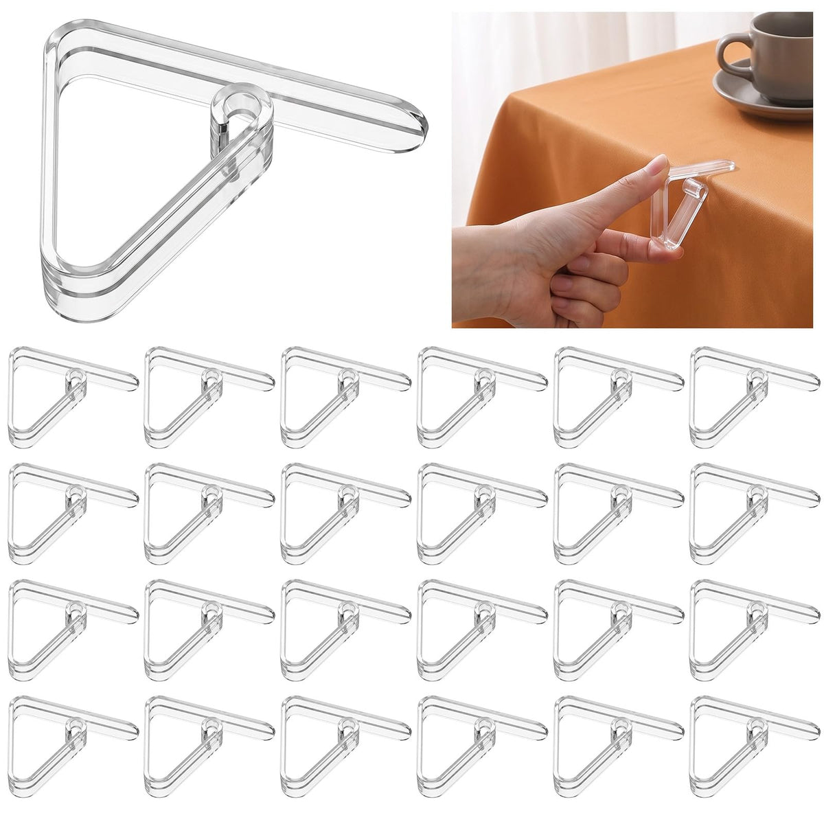 Ouligay 24Pcs Tablecloth Clips Clear Table Cloth Holder Clips For Outdoor