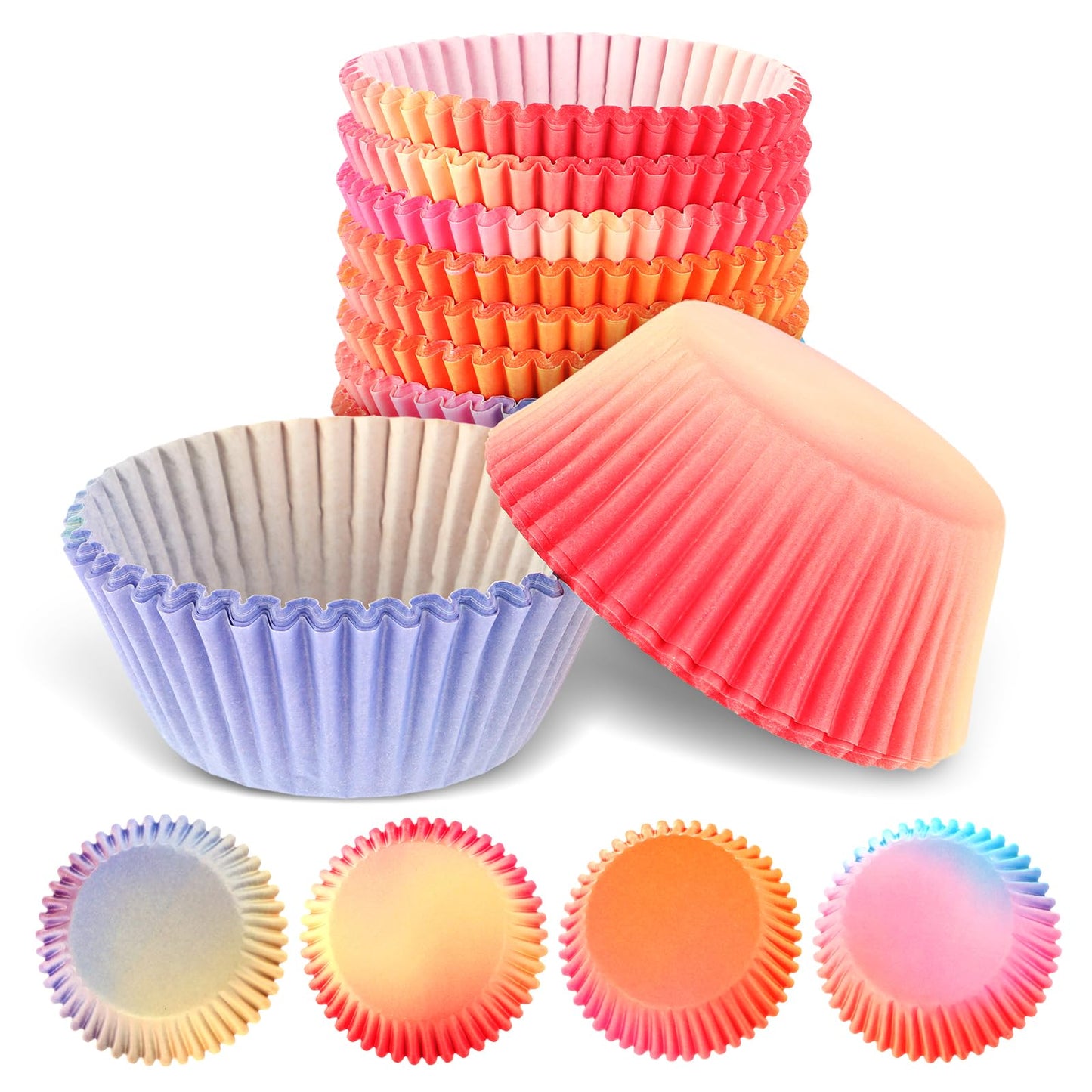 300 PCS Cupcake Cases for Baking, Standard Pastel Paper Muffin Liners Baking Cups No Smell, Food Grade & Grease-Proof Teaaha Cupcake Cups for Birthday Parties Baby Shower