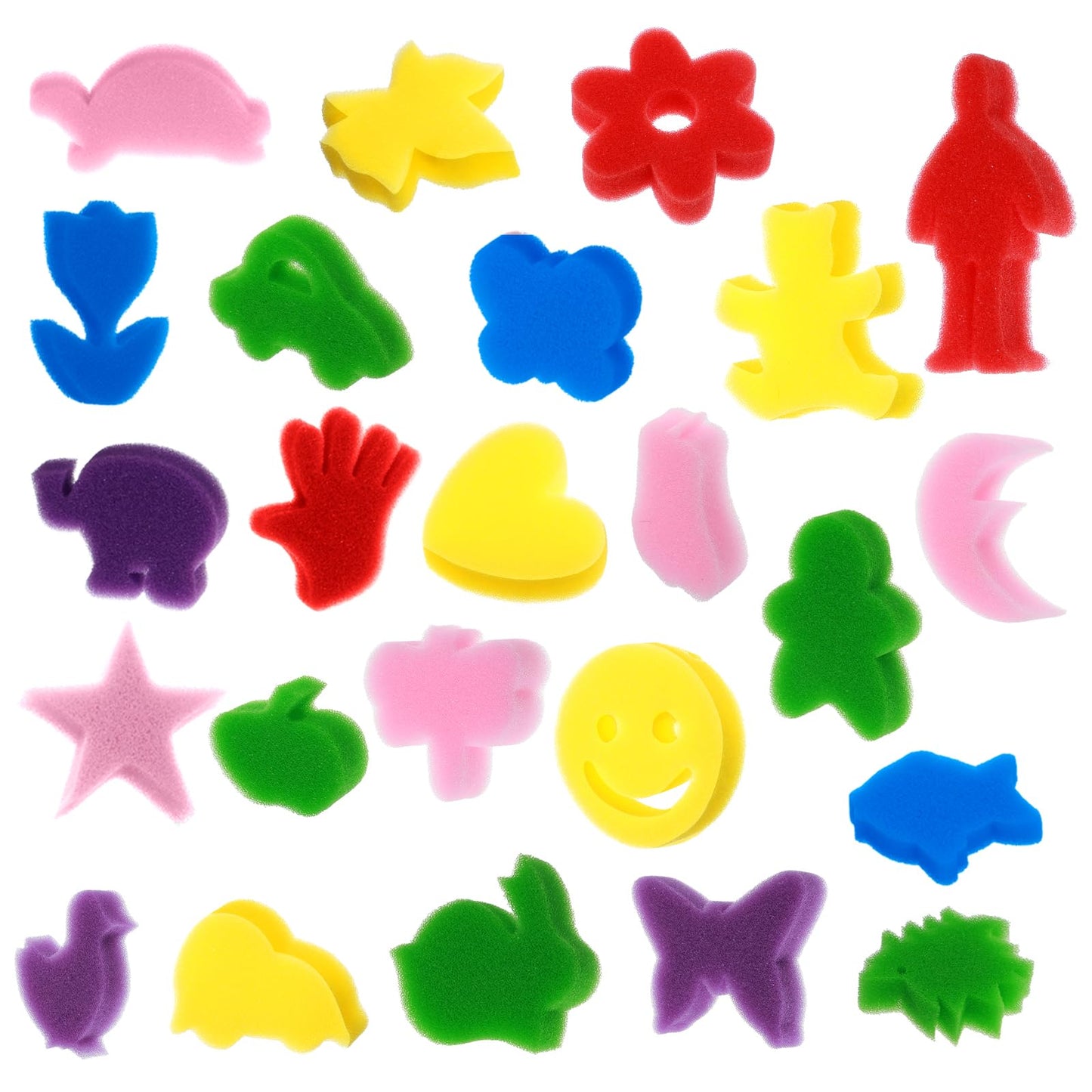 24PCS Paint Sponges Shape Foam Sponge for Painting & Staining, Craft & Art Paint Sponge Stamps, Assorted Pattern