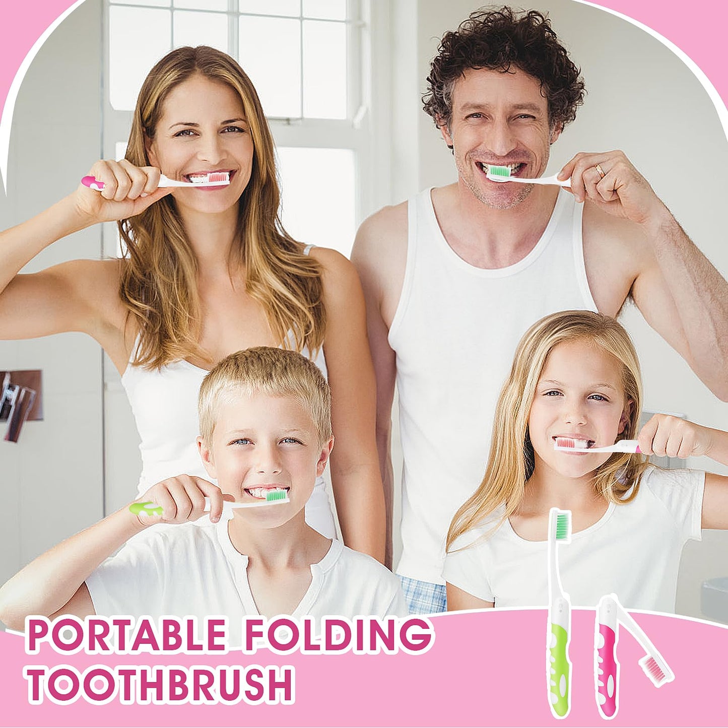 Ouligay 2Pcs Travel Toothbrush Folding Toothbrush Portable Soft Toothbrush Small Foldable Travel Toothbrushes for Travel Camping Hiking
