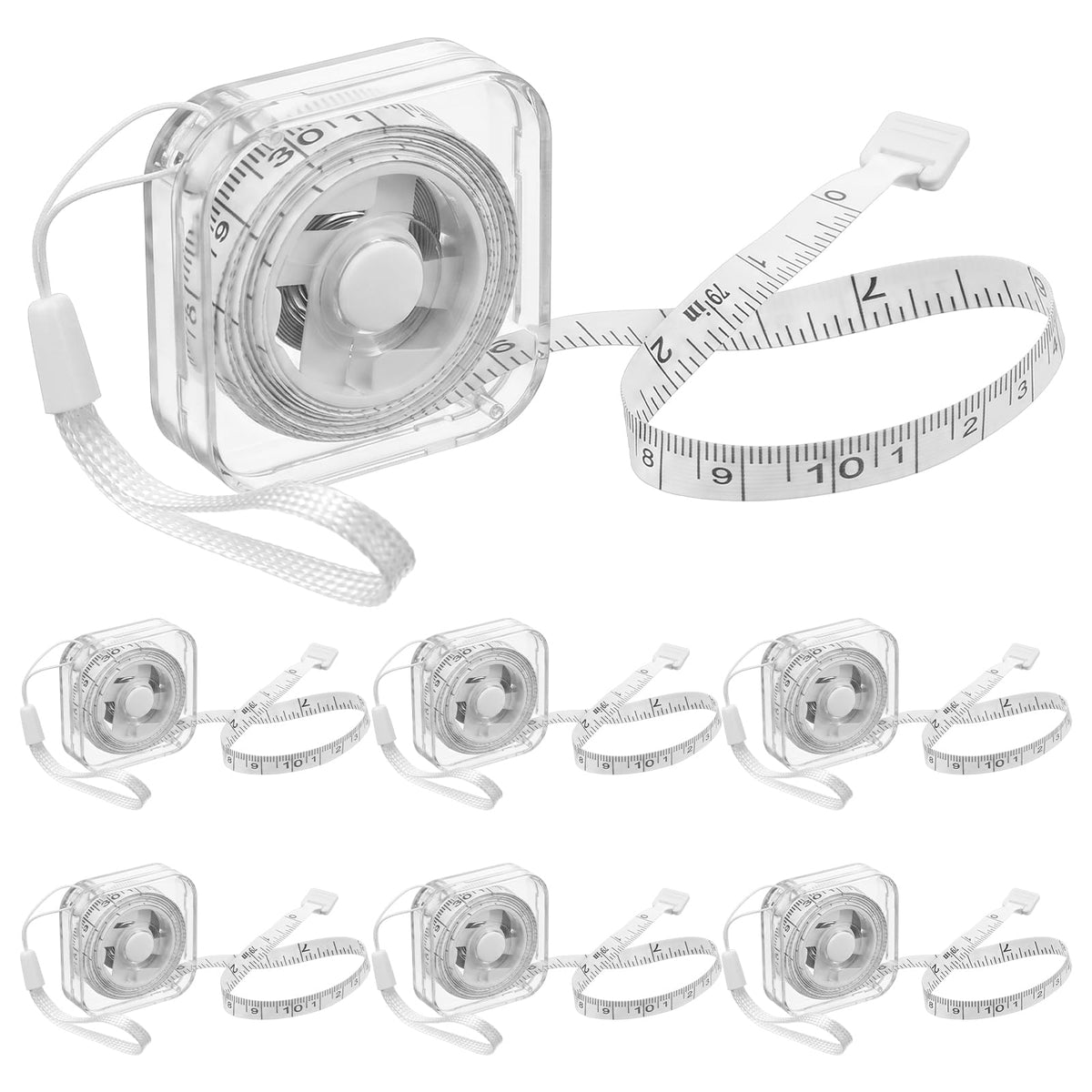 Chsoejuf 6 PCS Soft Tape Measure, Transparent 79in/200cm Body Measuring