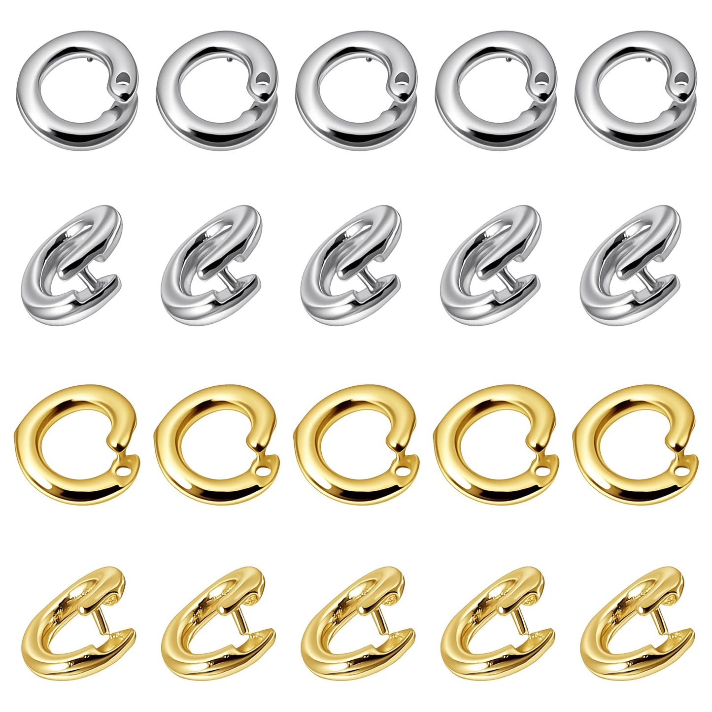 Ymapinc 20pcs Split Rings for Jewelry Making, Gold & Silver 3mm Jump Rings, DIY Crafts Connector Jewelry Clasp for Necklace Bracelet Earrings Making