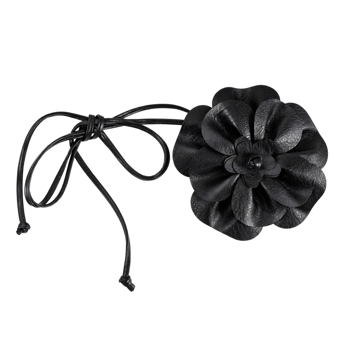 ZAHESIDS Pu Leather Big Flower Waist Belt Big Decor Flower Waist Chain