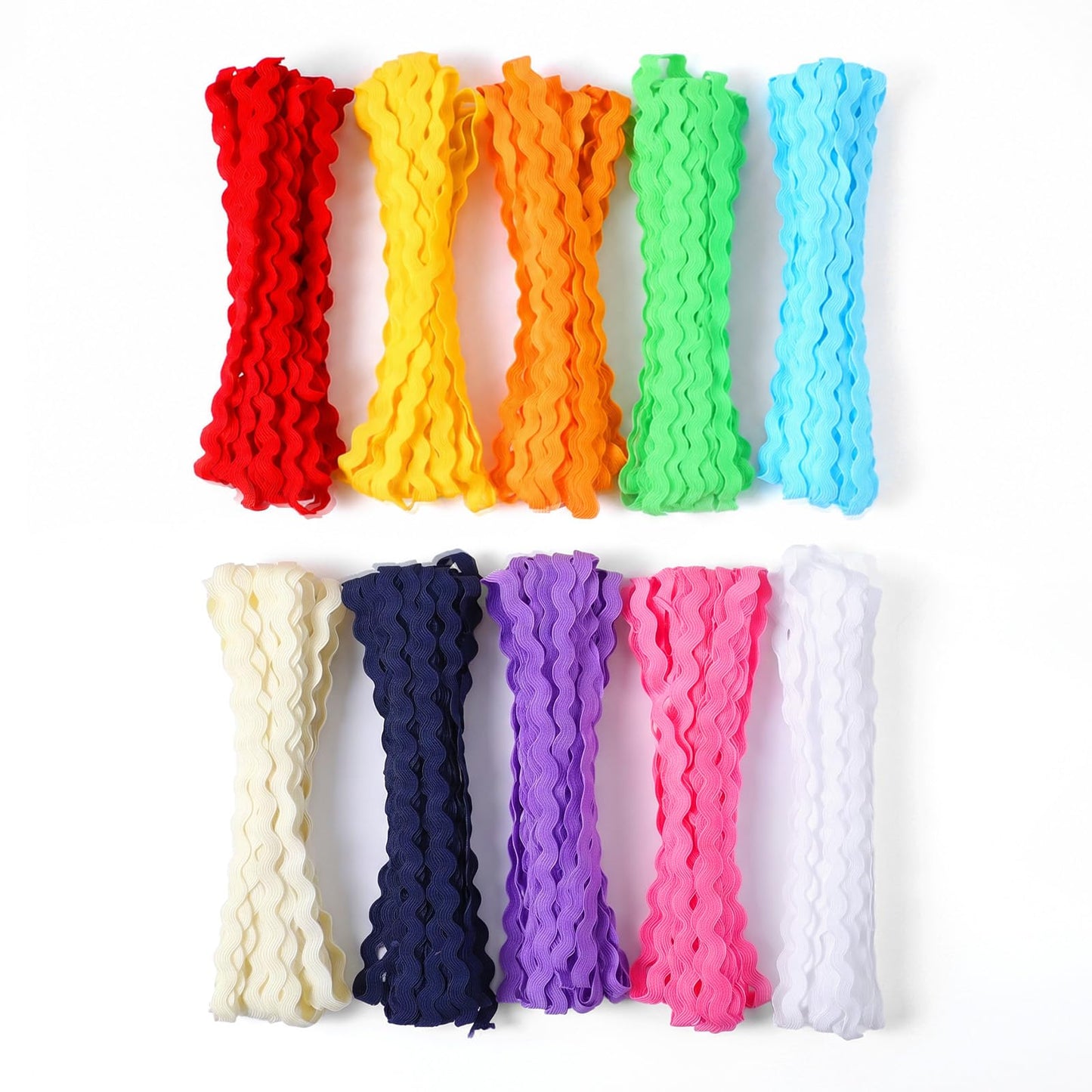 Ouligay 10pcs 5mm Rick Rack Trim for Sewing Squiggly Wavy Ribbon Trim