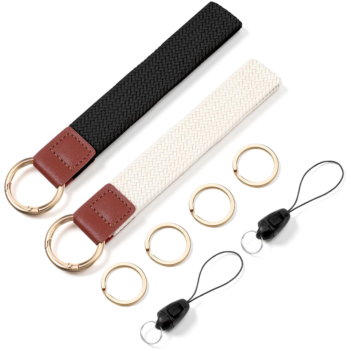 Chsoejuf 2Pcs Key Chain Wristlet, Cute Braided Stretchy Wristlet Keychain
