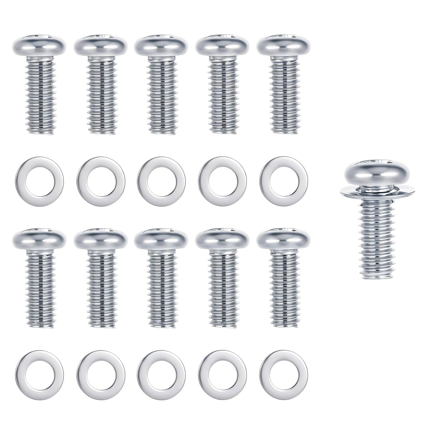 10 PCS M4 X 10mm Screws with 10 Washers Monitor Mounting Screws TV Mount for Back of TV Grouphead Screen Monitor Stand Phillips Head for Wall Arm