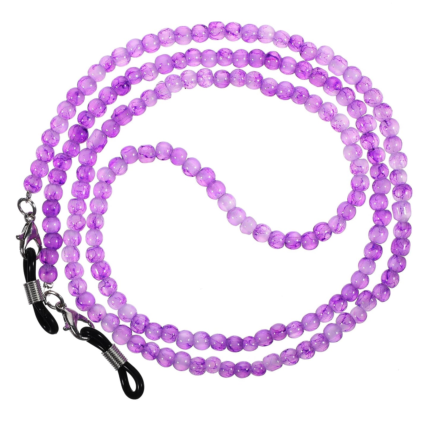 Mabor Eyeglass Chains, Purple Healing Crystal Beaded Glasses Chain for Women Stylish Eye Glass Chains Holder Around Neck for Reading Eyewear Retainer, Purple, 75 cm/29.53 inches
