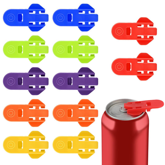 12 Pack Manual Easy Can Opener Colorful Soda Beer Can Opener Plastic Beverage Can Cover Protector Shields Can Openers Soda Can Opener for Pop Coke Beer Soda Drink Aluminum Beverage (6 Colors)