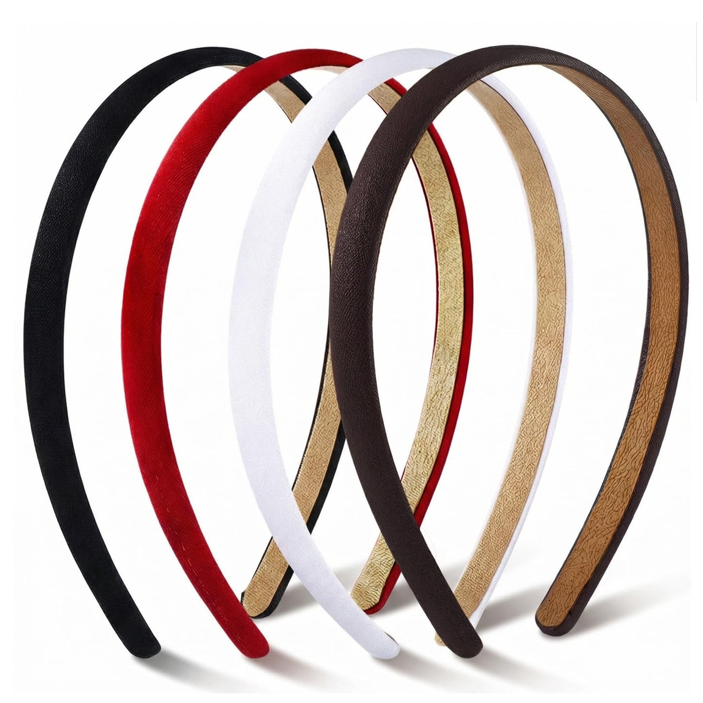 Mabor 4 Pieces Satin Hair Bands for Women, Fashion Wide Hair Band, Non-Slip Hair Band for Daily Use for Women and Girls
