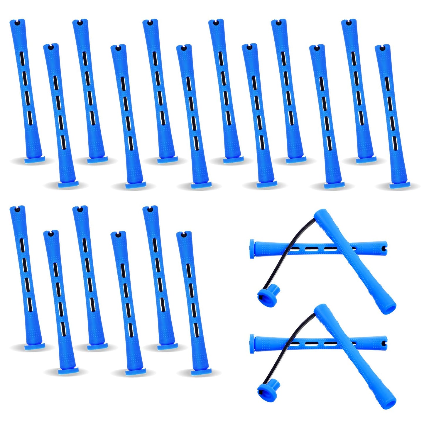 Chsoejuf 20PCS 0.35“ Blue Plastic Cold Wave Perm Rods Hair Curling Rollers