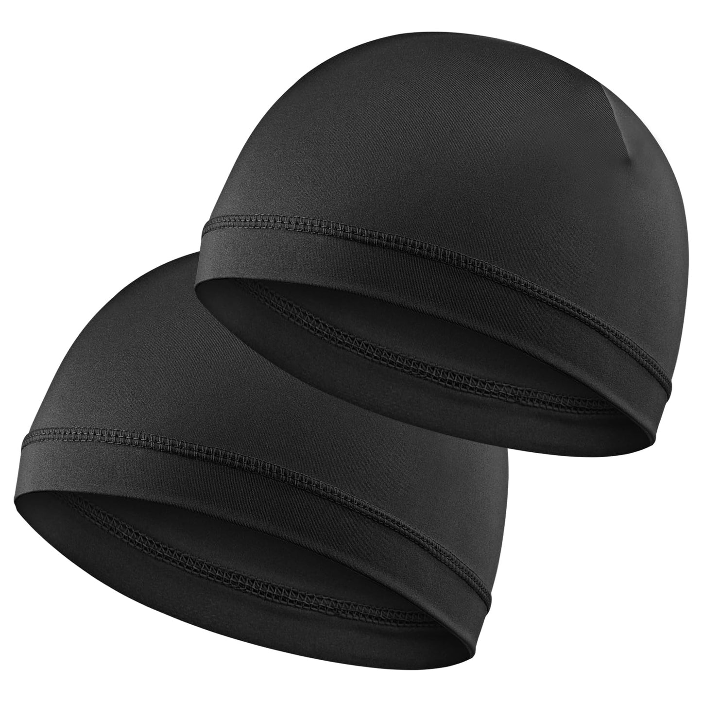 Xindojuz 2 PCS Stocking Caps for Men, Black Silk Wave Caps for Black Men, Shower Hair Bonnet for Sleeping Cap, Good Compression over Velvet Durags for Men Silky Unisex Adults Soft Breathable Stain Cap