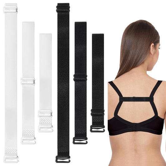 Tyqour 6 Pcs Bra Strap Holder Adjustable Invisible Bra Straps Bra Hooks for Racerback Bra Accessories Bra Strap Clips for the Back
