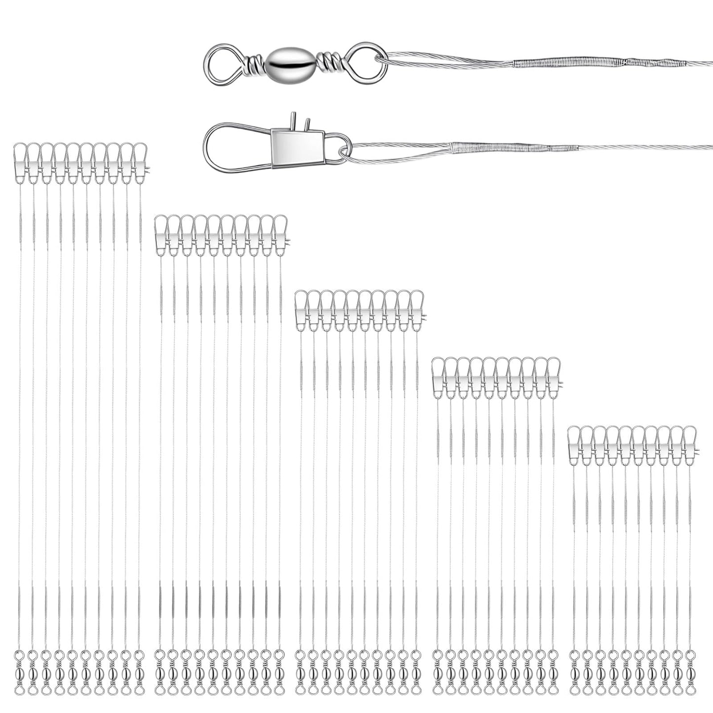 RAHHLIZS Stainless Steel Leader Fishing, Fishing Leaders With Swivels