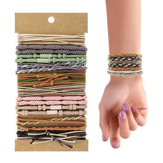 20 PCS Small Hair Bands No Damage, Elastic Boho Hair Bobbles Accessories Cute Bracelet Hair Tie Soulvation Braid Ties Hair Bands for Women Girl Thick, Curly Hair and Ponytails