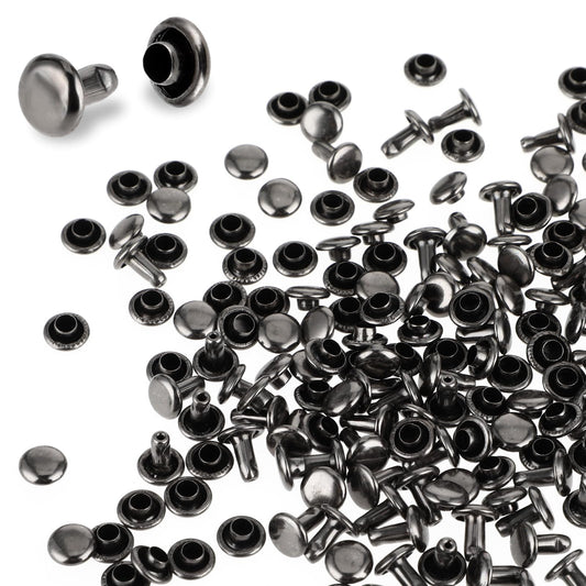 200 Pcs Leather Rivets Double Cap Rivets Leather Rivets and Snaps Rivets for Leather Crafting Leather Rivets Heavy Duty Copper Rivets for Leather Work Leather Rivet Kit for Leather Repairs Decoration