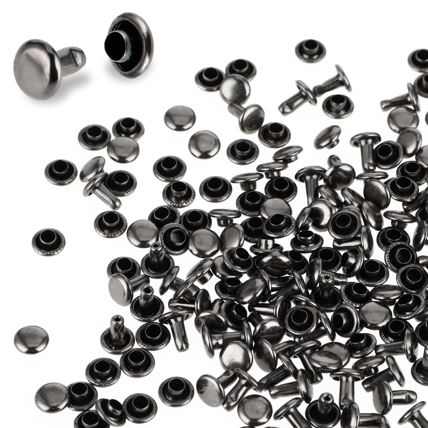 200 Pcs Leather Rivets Double Cap Rivets Leather Rivets and Snaps Rivets for Leather Crafting Leather Rivets Heavy Duty Copper Rivets for Leather Work Leather Rivet Kit for Leather Repairs Decoration