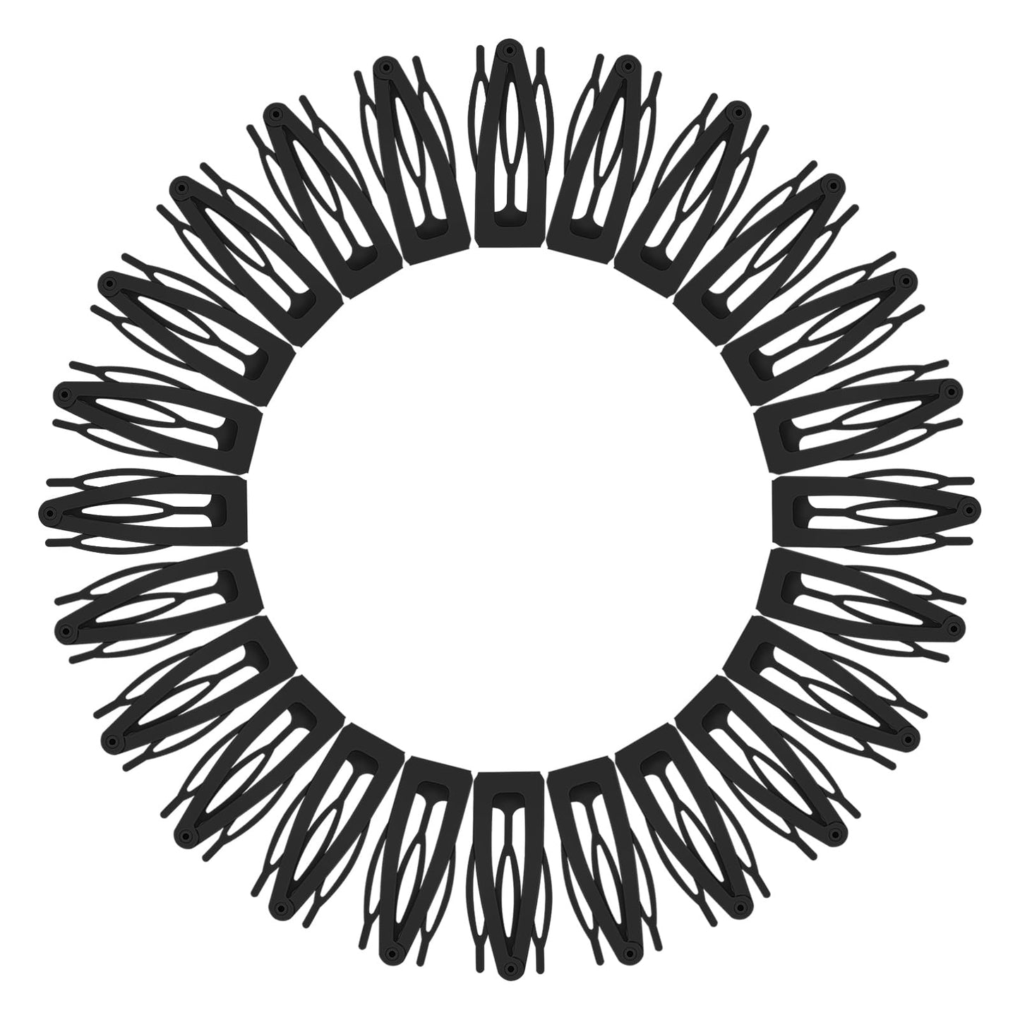 Teaaha 24PCS Double Grip Hair Clips, Snap Hair Clips Hair Snap Clips for Hair Snap Barrettes for Metal Snap Girls Hair Making Hair Clips Accessories Salon Supplies (Black)