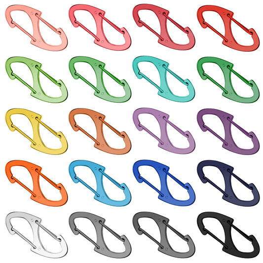 20 PCS Small Carabiner Clips 4.1cm D Clips Keyring Carbineers Keychain Spring Snap Hooks Mini Carabiner Clip Set for Keys, Dog Leash, Outdoor Camping Fishing Hiking Accessories(20 Colors)
