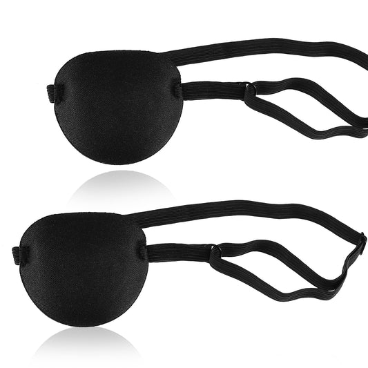 Tyqour 2 Pack Eye Patches for Kids Adults, Adjustable Right or Left Eye Eyepatch Kids for Lazy Eye, Soft Medical Eye Patch, Amblyopia Strabismus and After Surgery(Black, Blue)