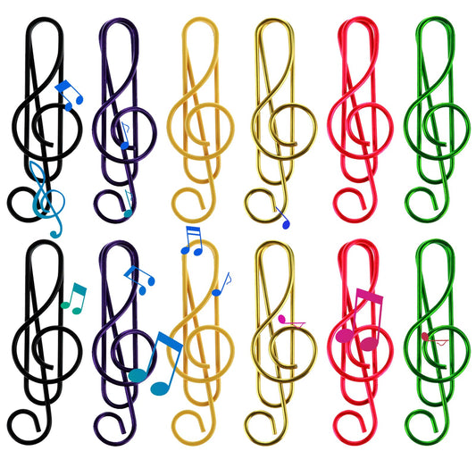 Teaaha 50PCS Music Paper Clips Music Note Paper Clips Cute Metal Musical Treble Clef Paper Clips Musical Notes Clips Fancy Fun Paper Clip Music Bookmark for School Office Desk Bookmark Gift (50)