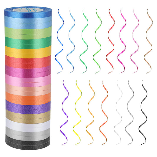 30 Rolls Curling Ribbon, Multicolor Shiny Gift Ribbon Set, 5mm Curly Balloon Ribbon Satin Bow Gift Wrapping Ribbon for Crafts,Balloons,Christmas Wedding or Birthday Party Decoration(10M/Roll)