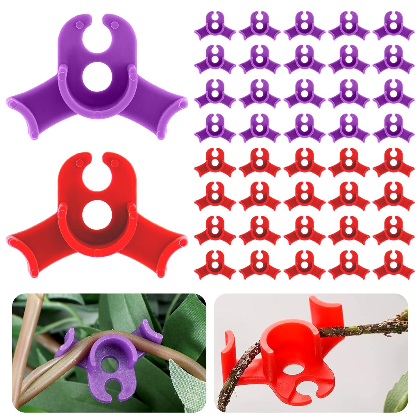 Tyqour 40PCS Plant Training Clips 90 Degree Low Stress Training Clips for Plant for Bending Plant Stems Changing the Growth Direction