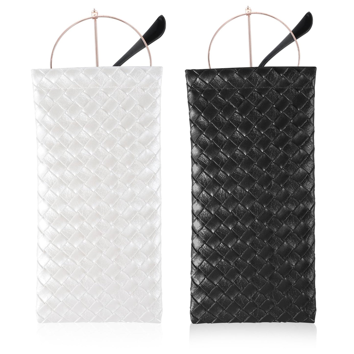 Tyqour 2 Pack PU Leather Sunglasses Pouch Case Soft Eyeglass Case for Women, Portable Glasses Case, Eye Glass Cases, Sunglass Case Soft, Sunglasses Organizer Pouch