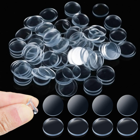 100 PCS Glass Table Top Anti Slip Bumpers, Rubber Glass Table Top Grippers Bumpers, Round Clear Bumpers, Anti Slip Pads for Table, Kitchen Cabinets, Laptop (2mm Thickness)