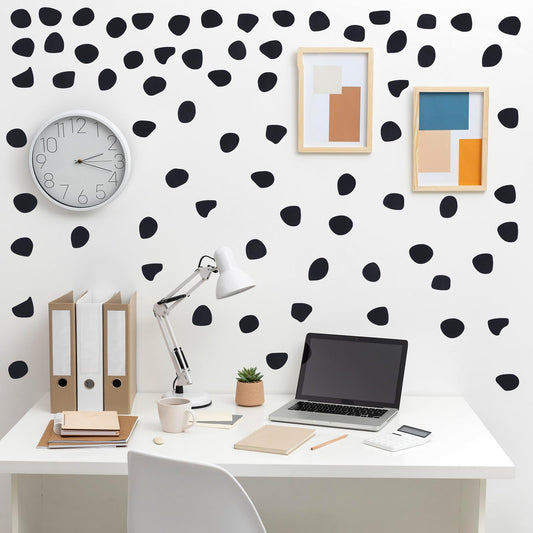 240 PCS Wall Sticker Irregular Polka Dot Wall Decals Black Wall Decals Minimalist Polka Dot Wallpaper Wall Stickers for Kids Baby Girl Bedroom Home Classroom Playroom Decoration