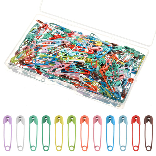 Teaaha 250PCS Mini Safety Pins - 0.75in/19mm Small Metal Plated Steel for Crafting, Sewing, and Rimming, Fastening Clips for Garment Hang Tags (Colorful)
