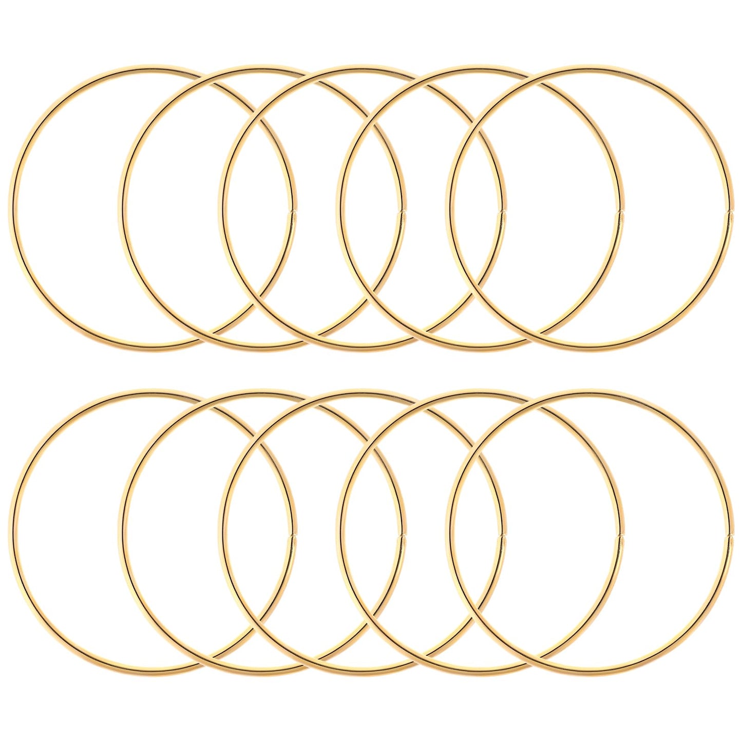 Teaaha 10 PCS 2.95 Inch Metal Rings for Craft Gold Hoops Floral Macrame Hoops Rings for Making Wedding Wreath Decor, Dream Catcher and DIY Centerpiece Wall Hanging Craft