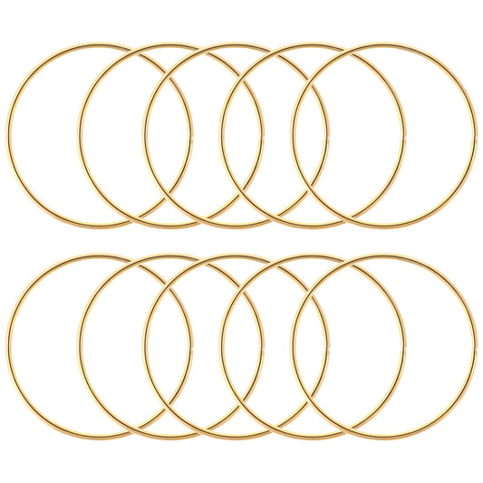 Teaaha 10 PCS 2.95 Inch Metal Rings for Craft Gold Hoops Floral Macrame Hoops Rings for Making Wedding Wreath Decor, Dream Catcher and DIY Centerpiece Wall Hanging Craft