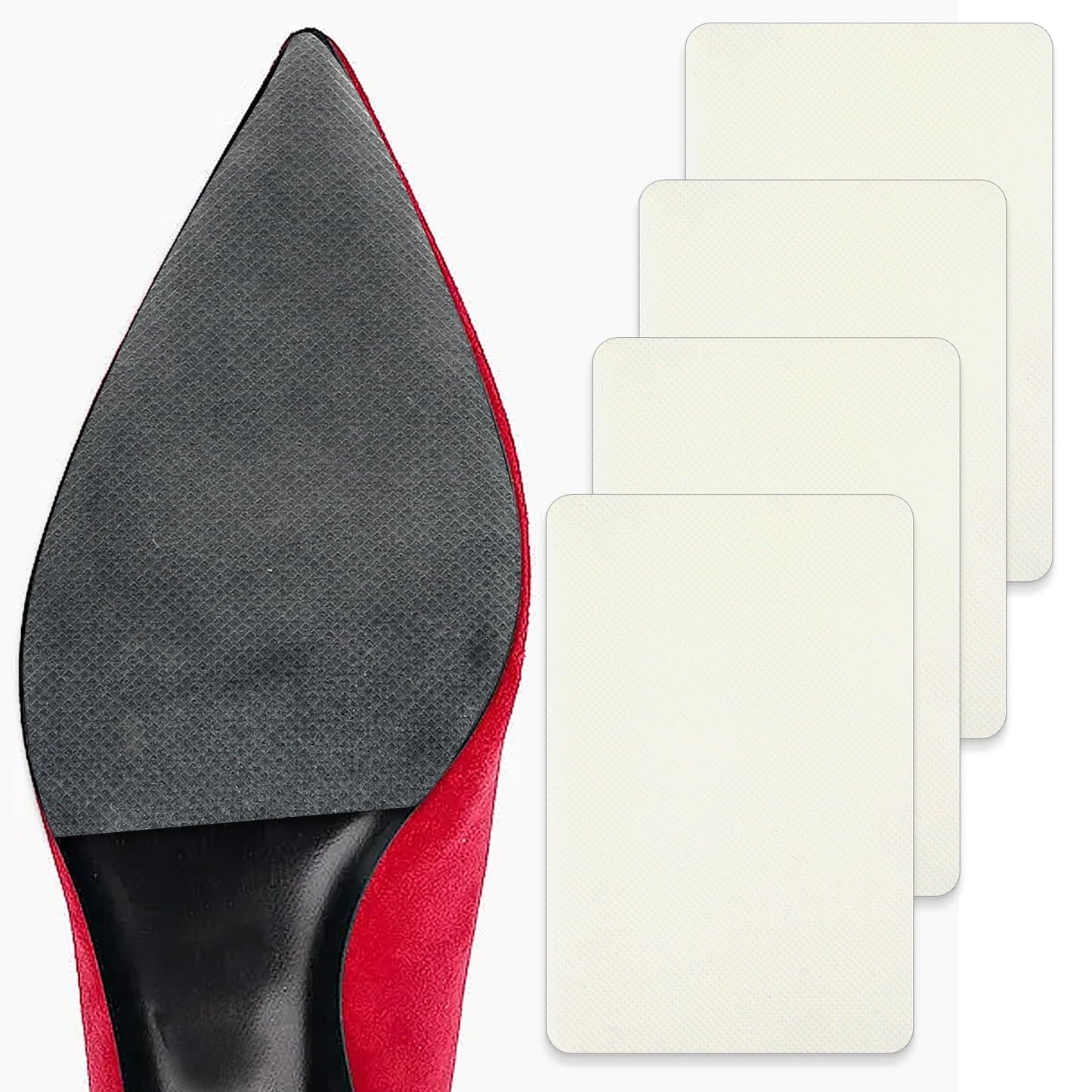 Shoe Sole Protector 4 Pcs Clear Sole Protector Self Adhesive Shoe Bottom Protector for High-Heels Silicone Non-Slip Shoe Sole Pads Leather Shoes On-Slip Shoes Cover Bottoms for Women