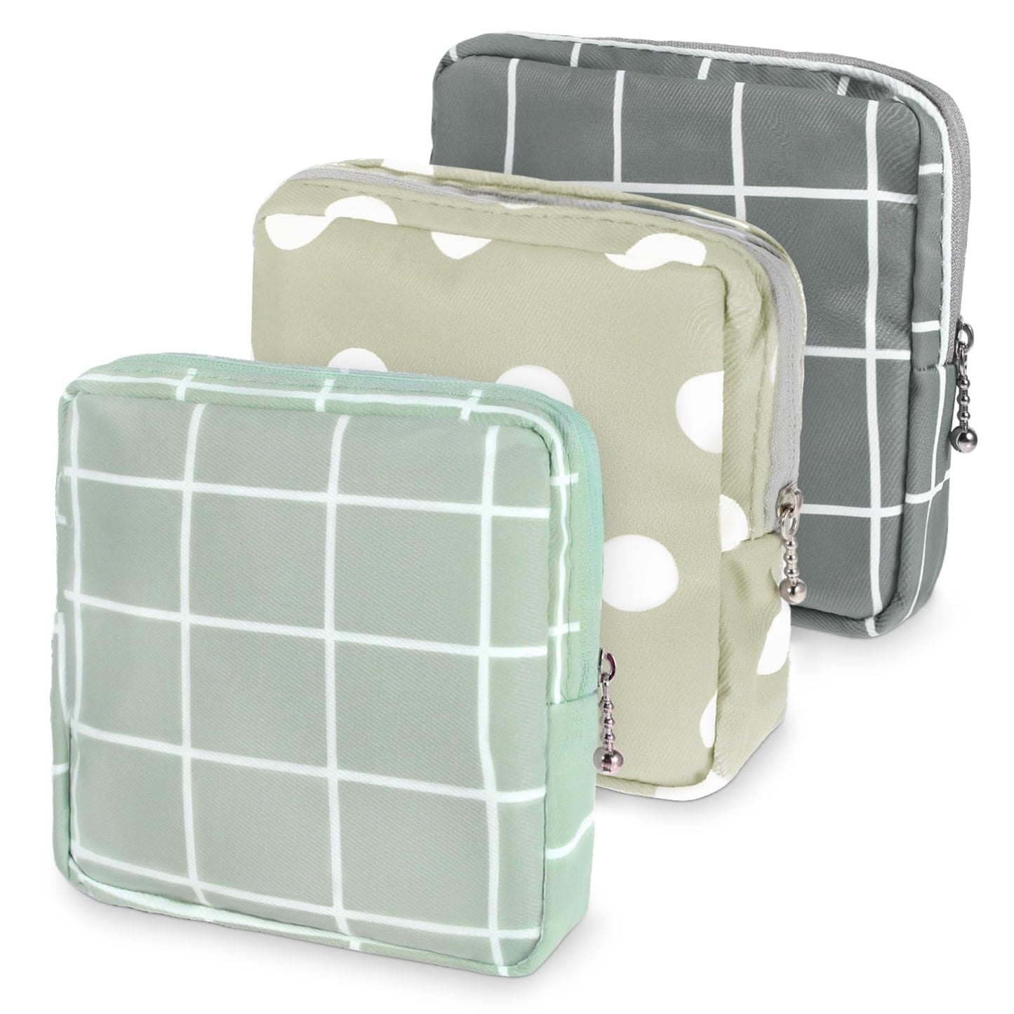 Chsoejuf 3 Pcs Period Bag, 3 Colors Sanitary Napkin Storage Bags