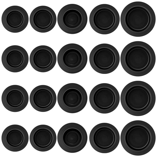 20 Pcs Piggy Bank Stopper Piggy Bank Plug Rubber Saving Box Plug Rubber Plugs For Holes Cover Multi Purpose Round Piggy Bank Hole Plug Plastic Sealing Plug For Coin Bank Money Saving Box (Black)