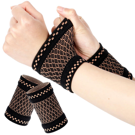 2 PCS Wrist Compression Sleeve Women Soft Wrist Brace Wrist Brace for Tendonitis Wrist Bands for Pain Soft Wrist Wrap Wristbands Wrist Support for Improved Circulation for Men Sport Fitness Workout