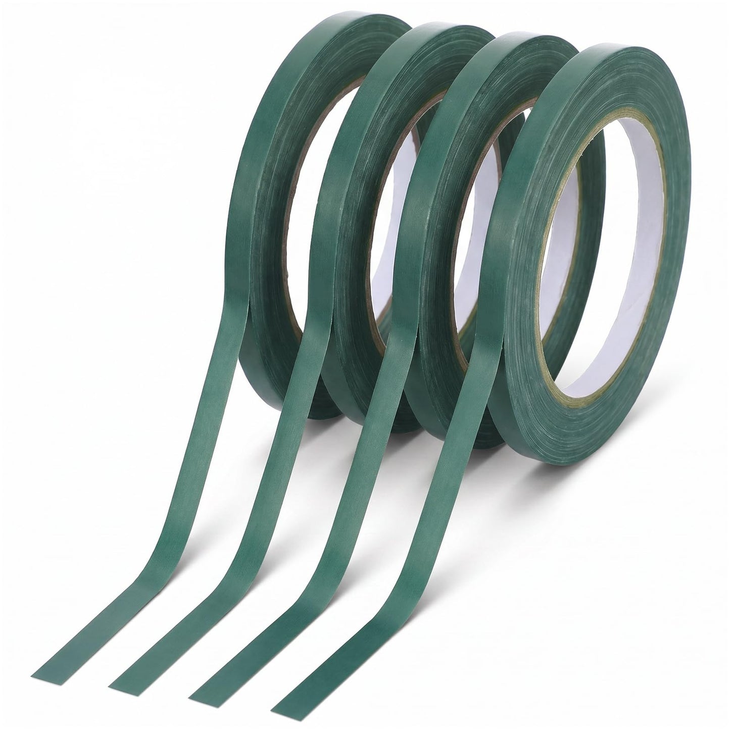 Chsoejuf 4 Rolls Green Florist Tape, Wedding Bouquet Stem Wrapping