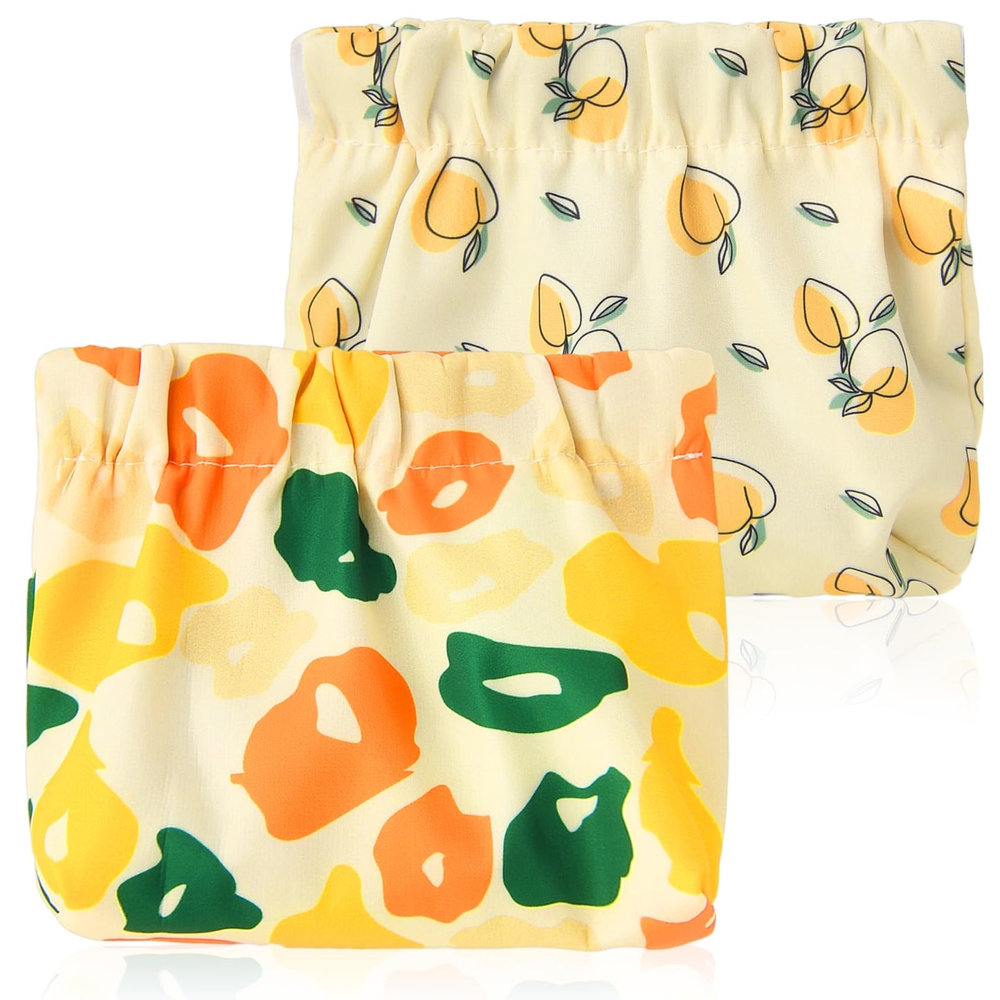 2Pcs Printed Floral Makeup Bag, Mabor Waterproof Mini Makeup Bag for Women Portable Pocket Cosmetic Bag for Headphones Lipstick Jewelry Storage