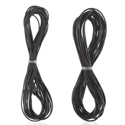 2 Rolls Leather Strings For Crafting 5.5 Yard/1mm Faux Leather Cord Thin Leather Cord For Leather Shoes Laces Jewelry Making Necklace Bracelet Beading And Diy Crafts (Black,Brown)