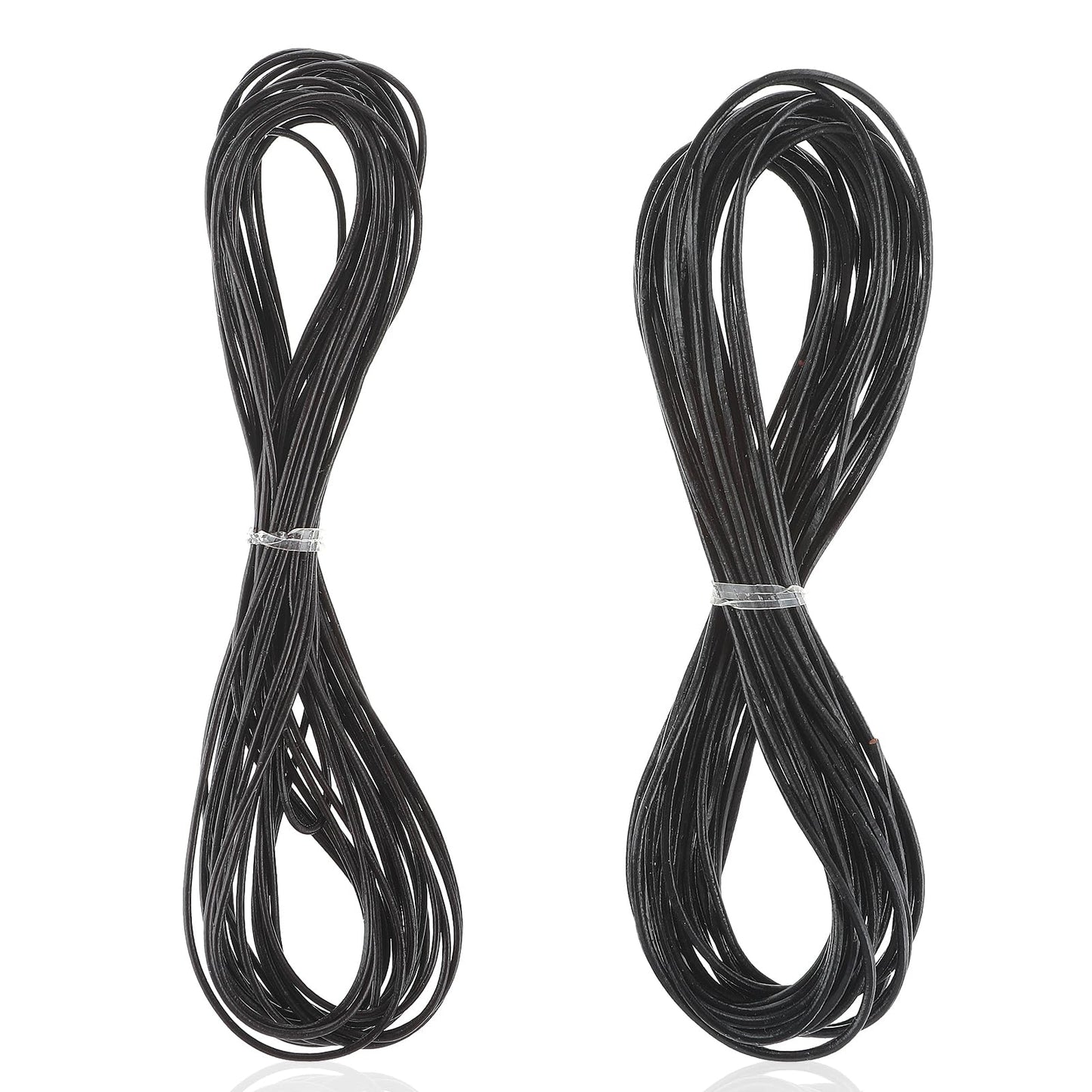 2 Rolls Leather Strings For Crafting 5.5 Yard/1mm Faux Leather Cord Thin Leather Cord For Leather Shoes Laces Jewelry Making Necklace Bracelet Beading And Diy Crafts (Black,Brown)