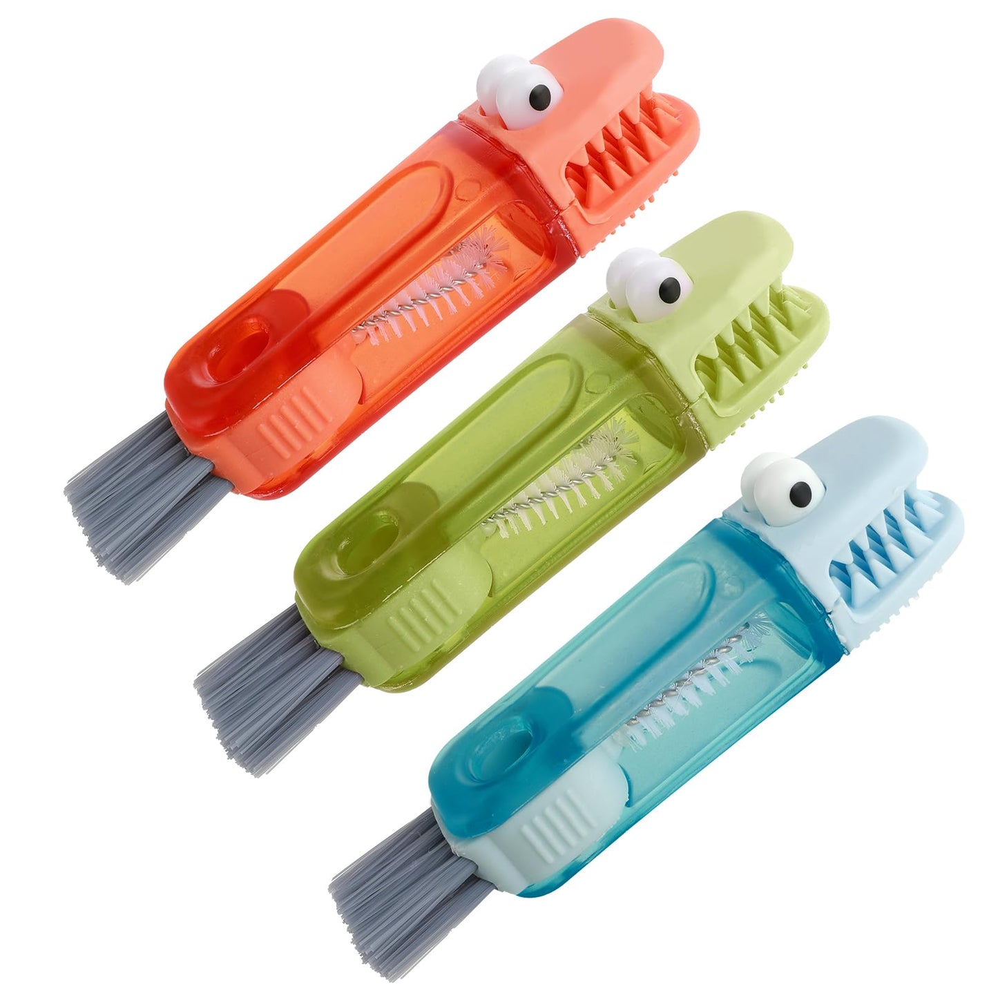 3-in-1 Cup Lid Cleaning Brush Set, Ymapinc 3 Pcs Multifunction Silicone Cup Lid Cleaner for Home Kitchen Crevice Cleaning Tools, Multicolor