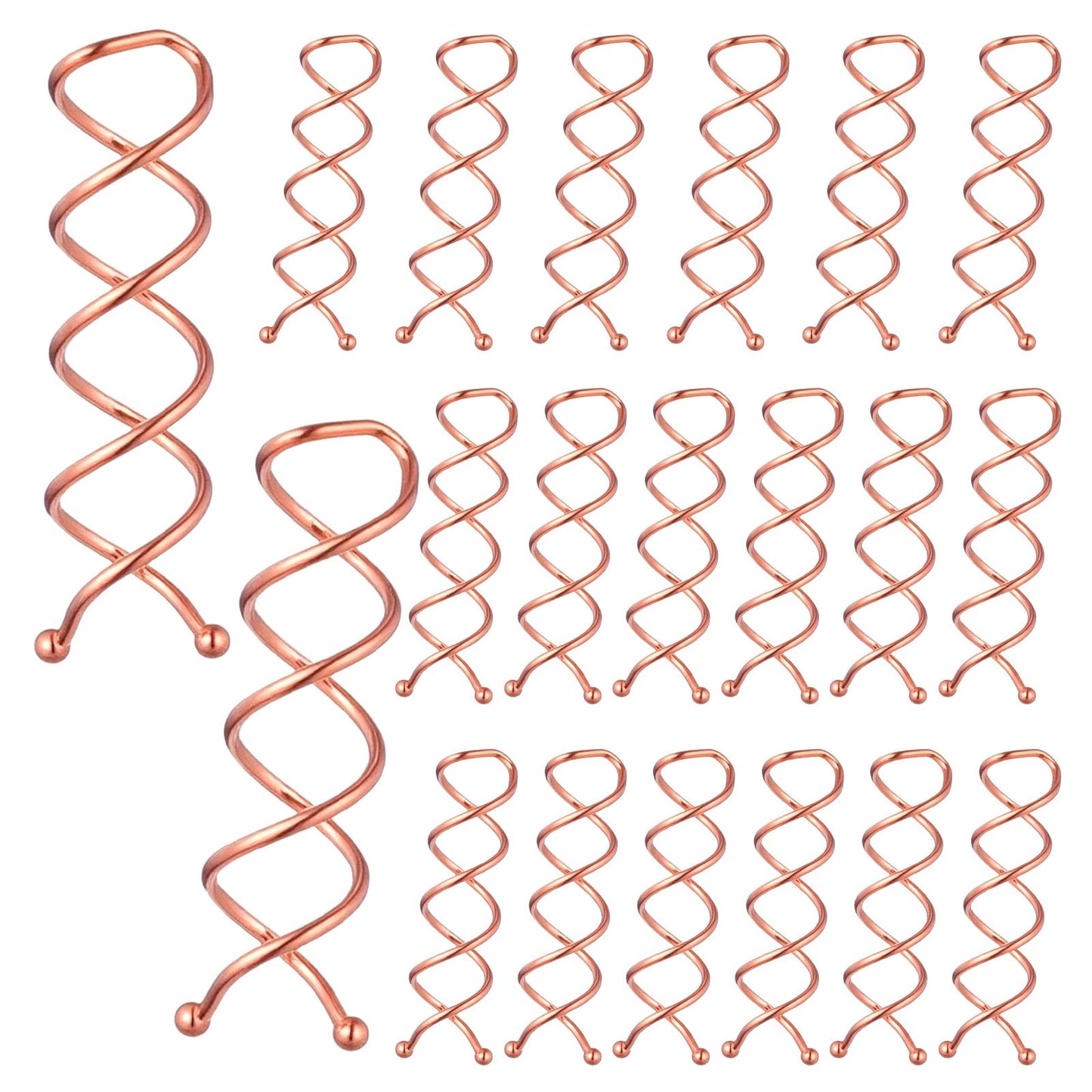 Mabor 20Pcs Spiral Bobby Pins for Women Rose Gold, Twist Hair Spin Pin for Buns, Corkscrew Hairs Pins Non-Scratch Round Clip for Thick Fine Curly Hair, Brown