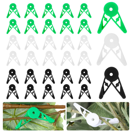 30 PCS Plant Clip, Plant 360 Degree Adjustable Training Clips Branch Benders, Low Stress Training, Plant Plastic Clips for Indoor Plants Provide Stable Support Gardening (Green, White, Black)