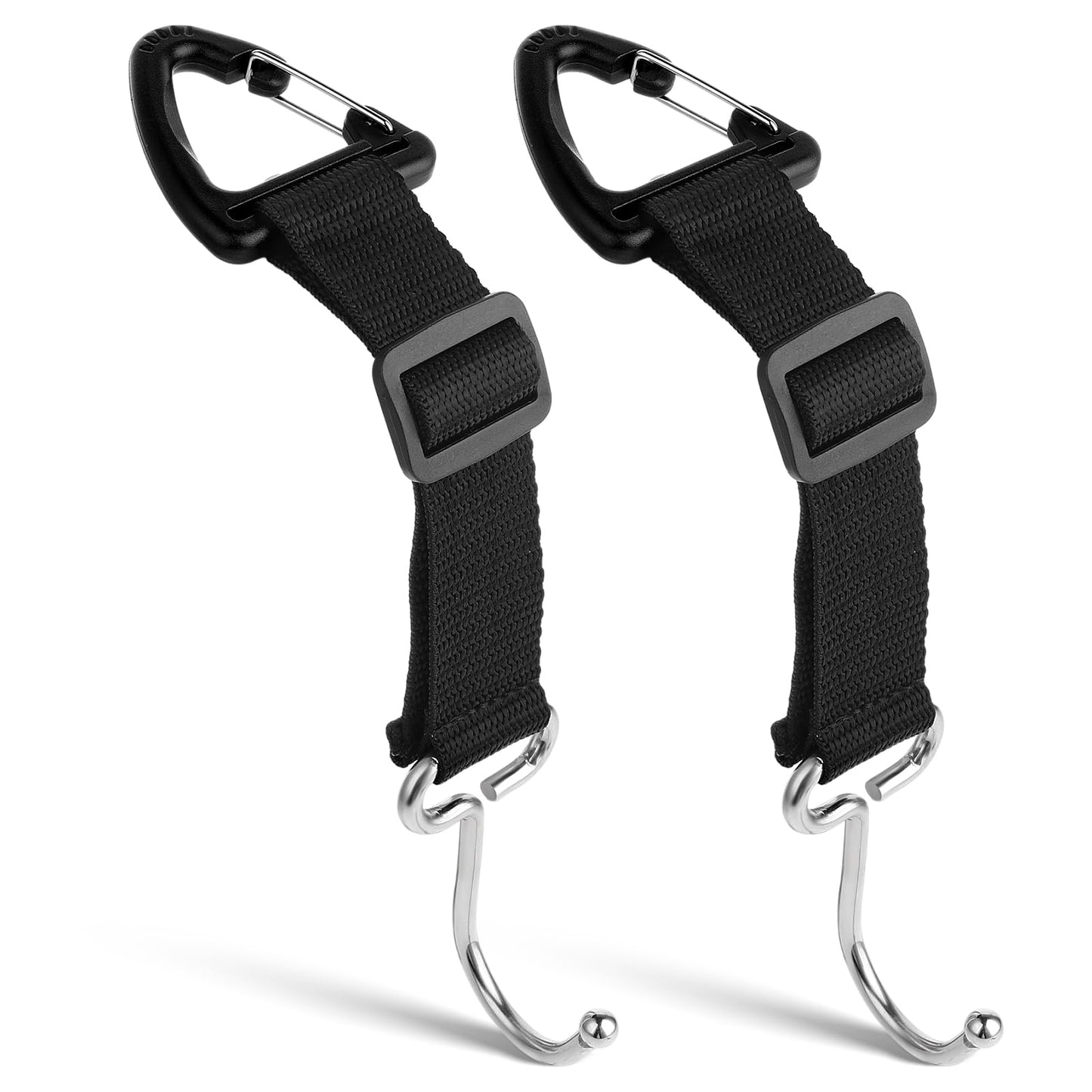 Mabor Car Bag Hooks, 2pcs Car Back Seat Headrest Organisers-Easy to Install,Ajustable & Bearing 100 Lbs,Car Seat Hooks Hanger Storage Hook for Groceries Handbag Bag