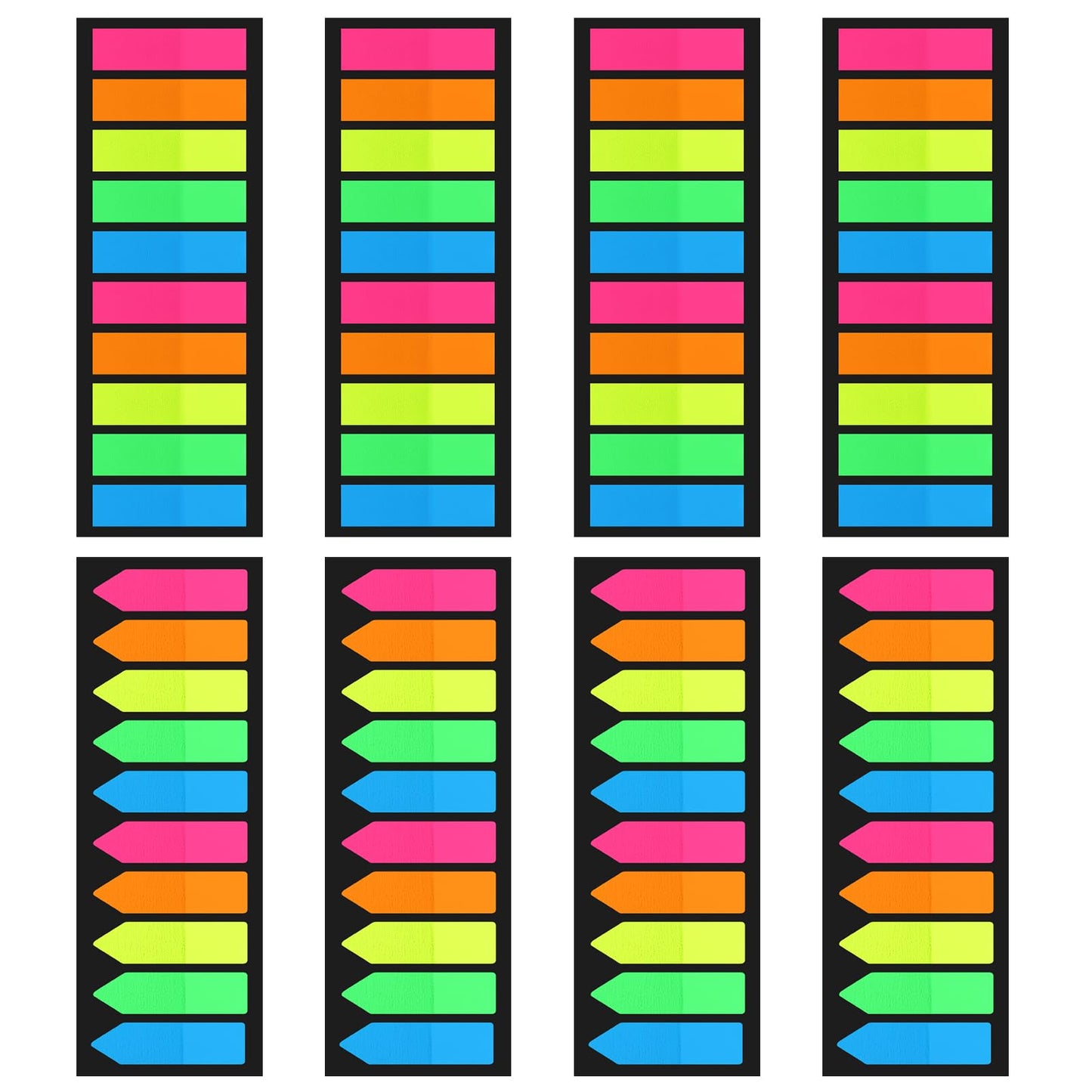 1600 PCS Sticky Tabs Transparent Colored Arrow Flag Note Tabs Writable and Repositionable Self Adhesive Index Tabs Stickers for Notebook, Documents, Books (2 Design,10 Colors)