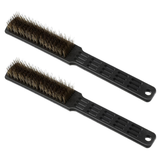 2PCS Bowling Shoe Brushes, Bowling Accessories Wire Brushes for Cleaning Dirt Paint Remove Dust Grit Improve Scrubbing and the Slide of the Shoes (Black, 8.6 × 1.1 × 0.9inches)